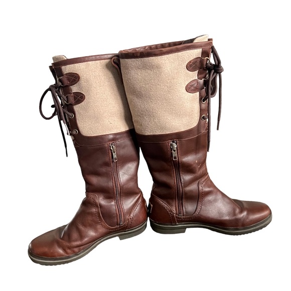 Ugg Australia wool and leather water proof knee high boots. Size 7 womens - Picture 2 of 9